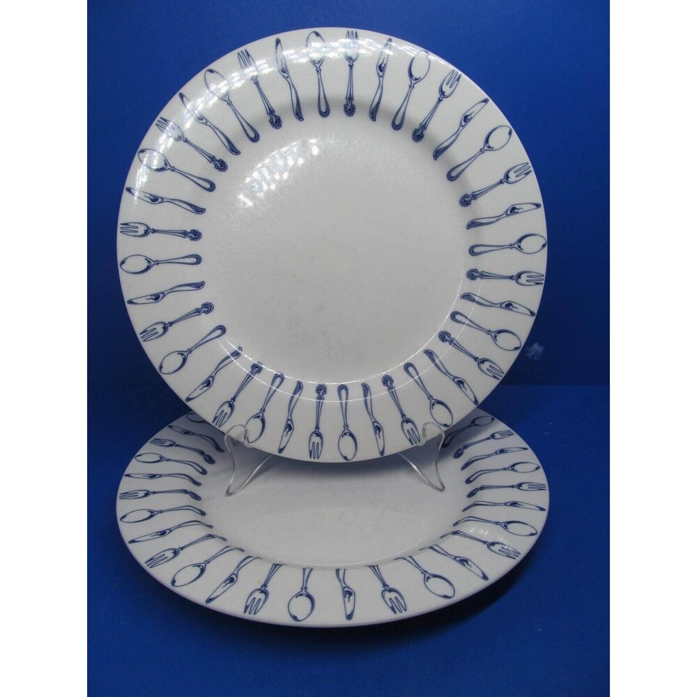 Epoch Knife And Fork 10 5/8" Dinner Plates Set Of Two